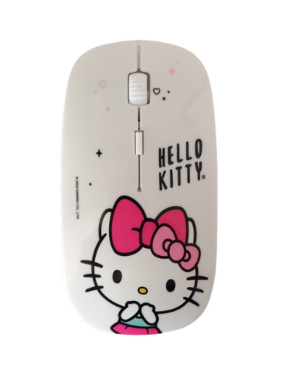 Pink Hello Kitty wireless battery-operated mouse White